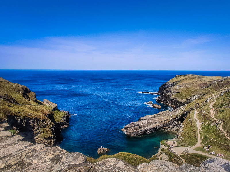 Approaching the bridge to Tintagel Castle